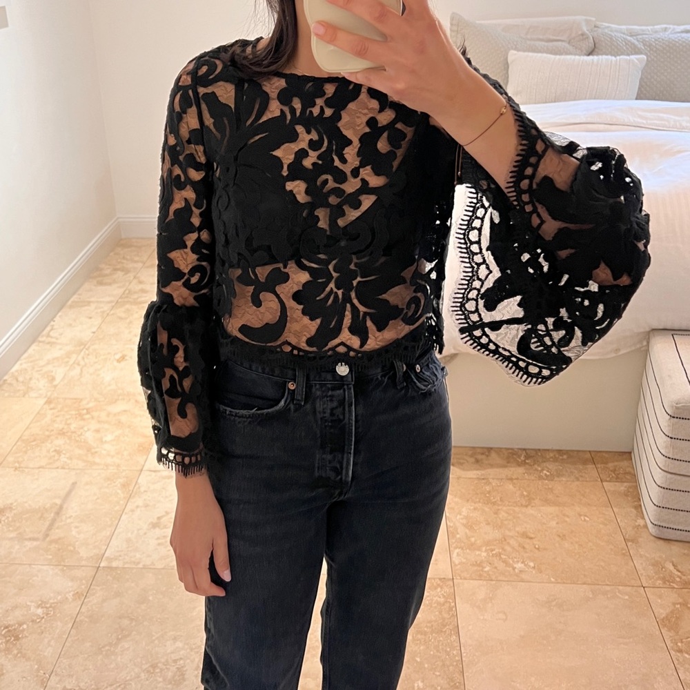 ALEXIS Black Lace Women's Top